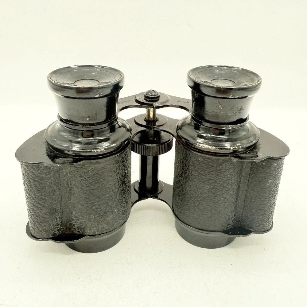 Vintage Opera Glasses Binoculars Black Metal  Trojan USA 1930s 1940s ~ 4.5